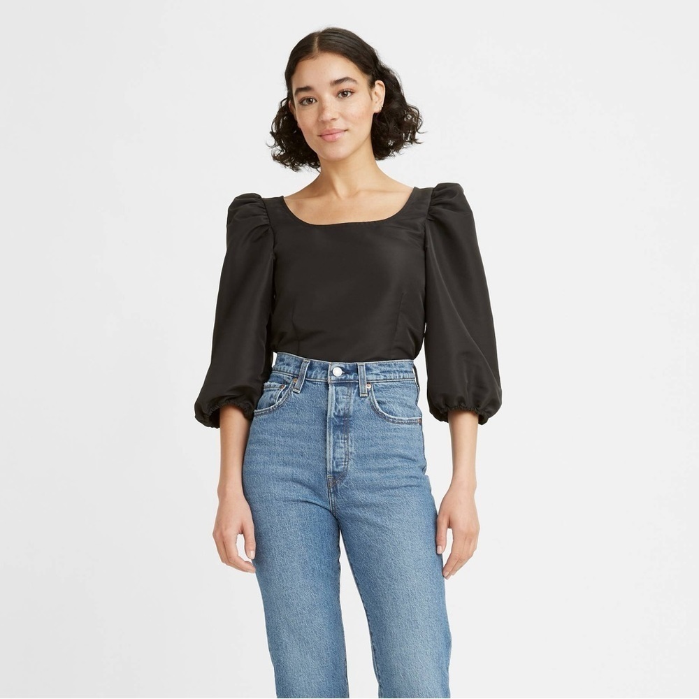 Levi's Women's Kaila Puff Sleeve Blouse NWT Sz XS